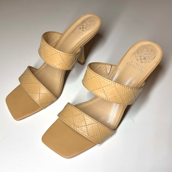 Vince Camuto Women’s Cherzel Slip On Squared Open Toe Heeled Sandal Size- 10 - Picture 1 of 9